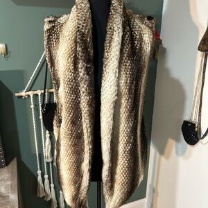 Show Me Your MuMu Faux Fur Vest in Brown and Black Size Small